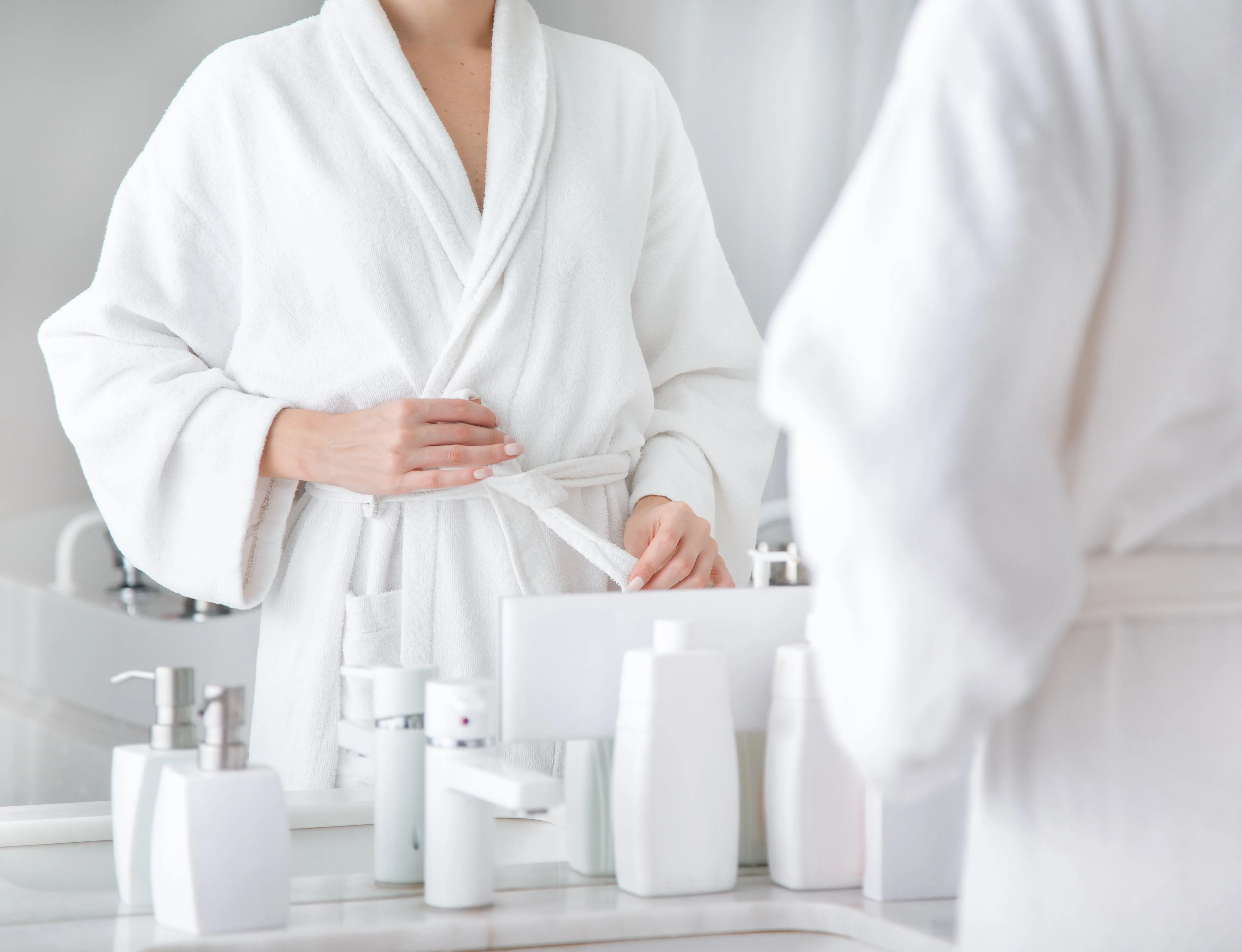 Peignoir &eacute;ponge blanc